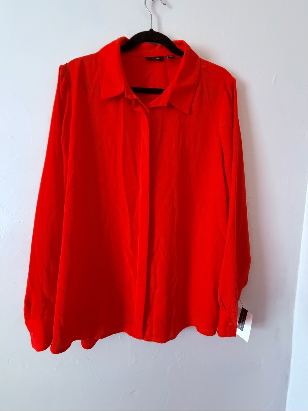 Halogen Vibrant Red Button-Front Shirt 1X